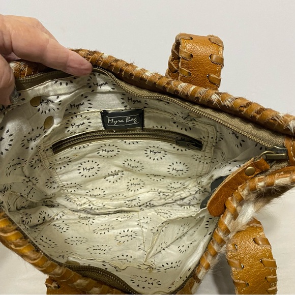 Myra Crossbody HairOn Cow Hide Leather Bag Hobo - Picture 3 of 6